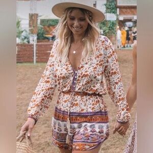 Spell Gypsy Love Romper Orange